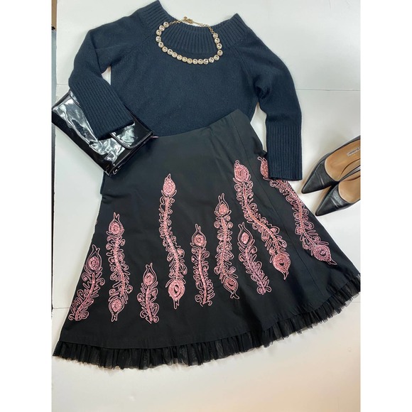 Basil & Maude Dresses & Skirts - Basil & Maude Black Pink Sequin Skirt